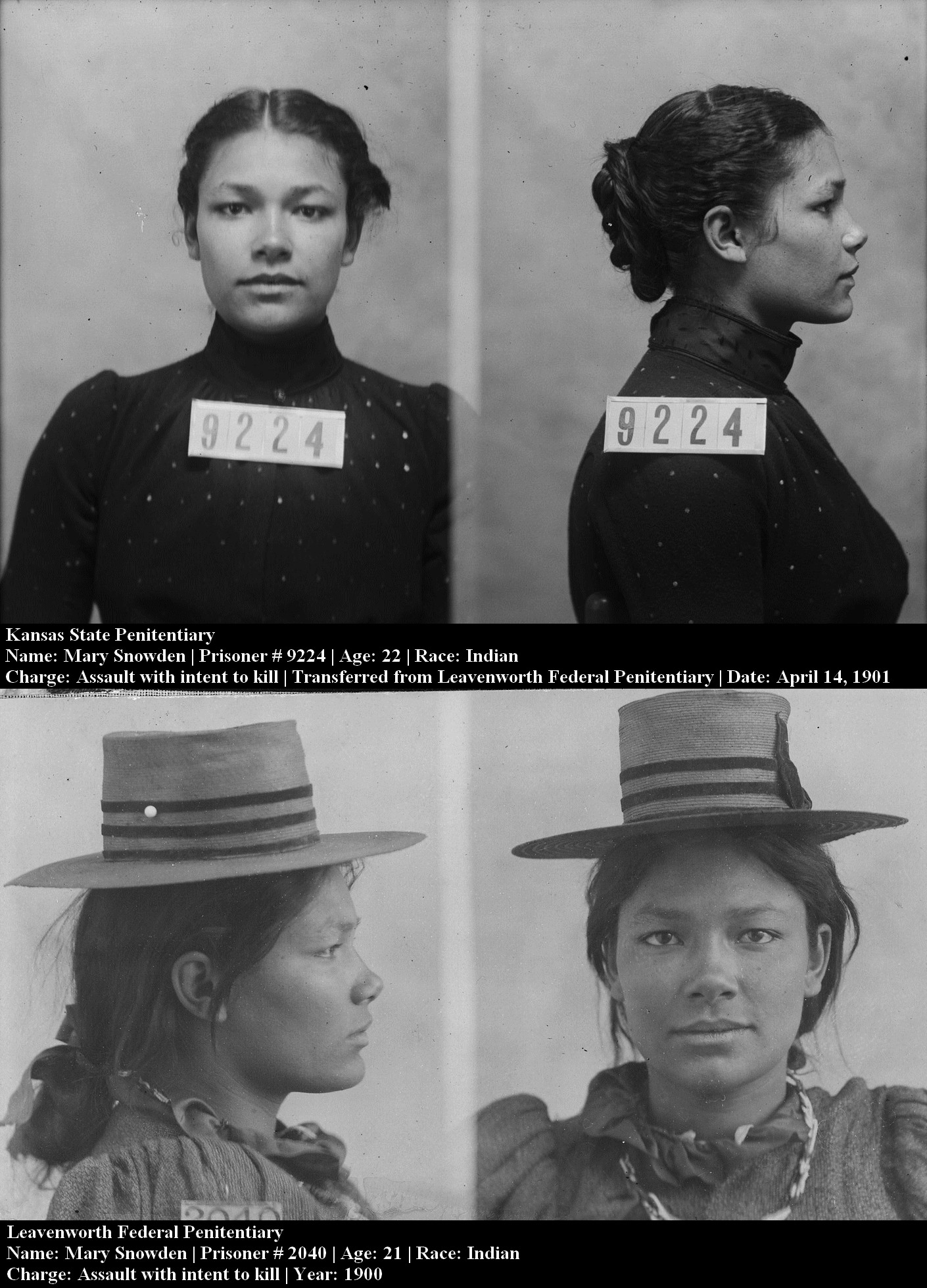 Prisoner at Leavenworth Federal Penitentiary couldn't evade the law even with that cute lil hat, circa 1900s. 