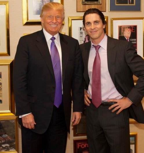 American psycho poses with Christian Bale