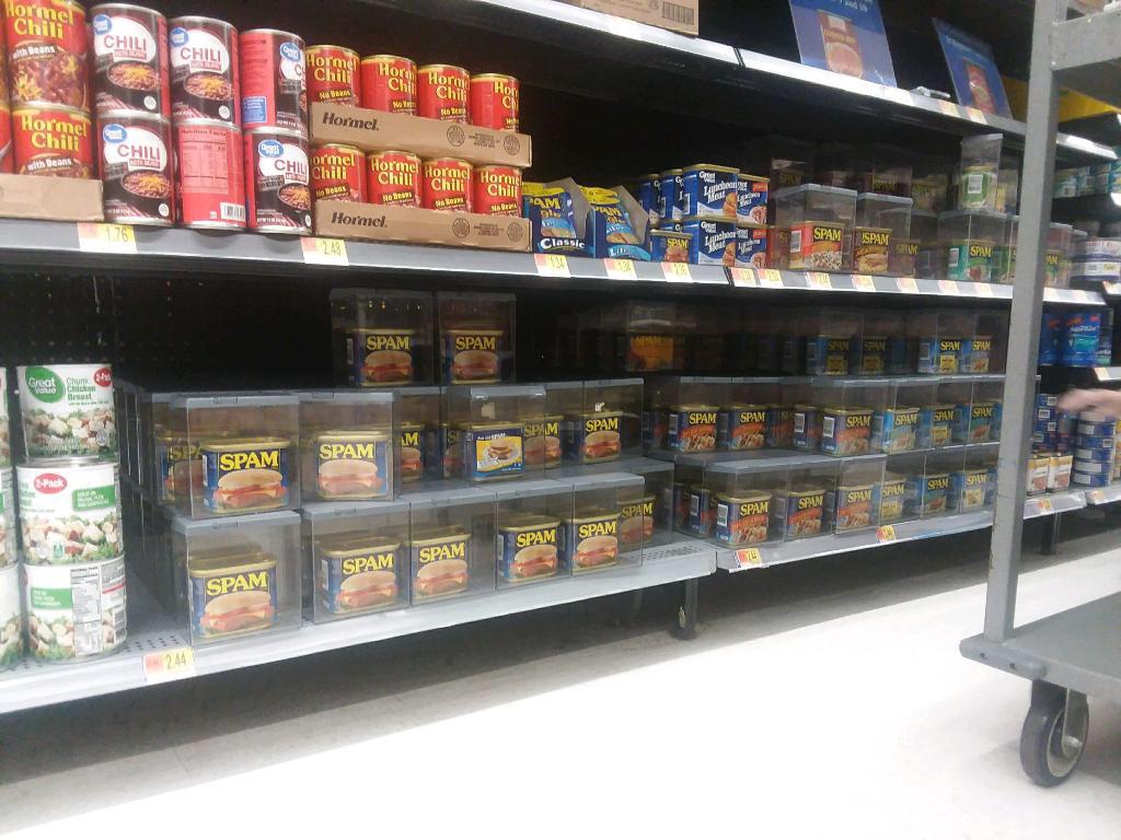 Spam in Hawaiian grocery stores has to be locked up...