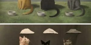 Gertrude Abercrombie, Three Cats (a reproduction)