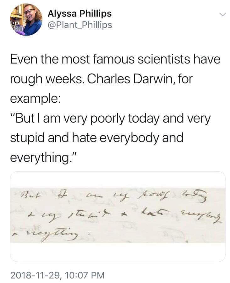 There there, Mr. Darwin...