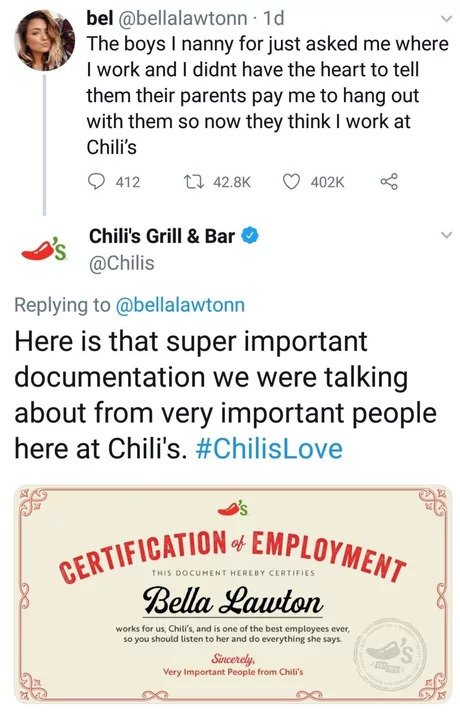 Good guy Chili's