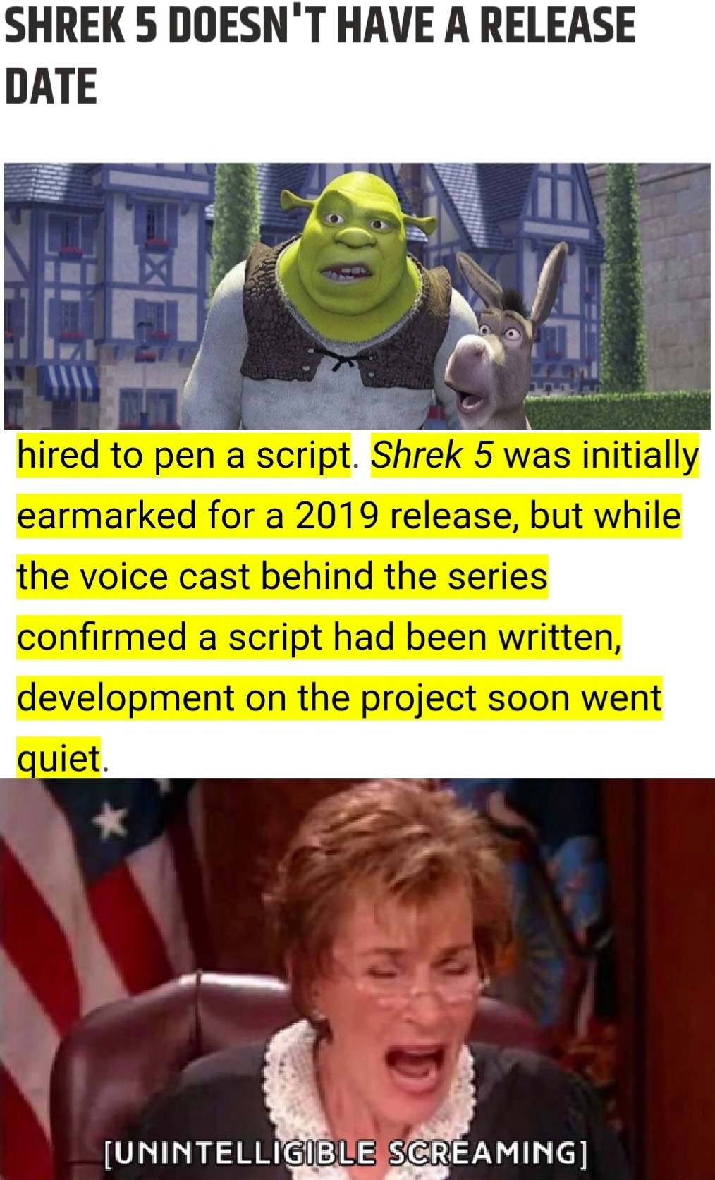 This does not Shrek joy...