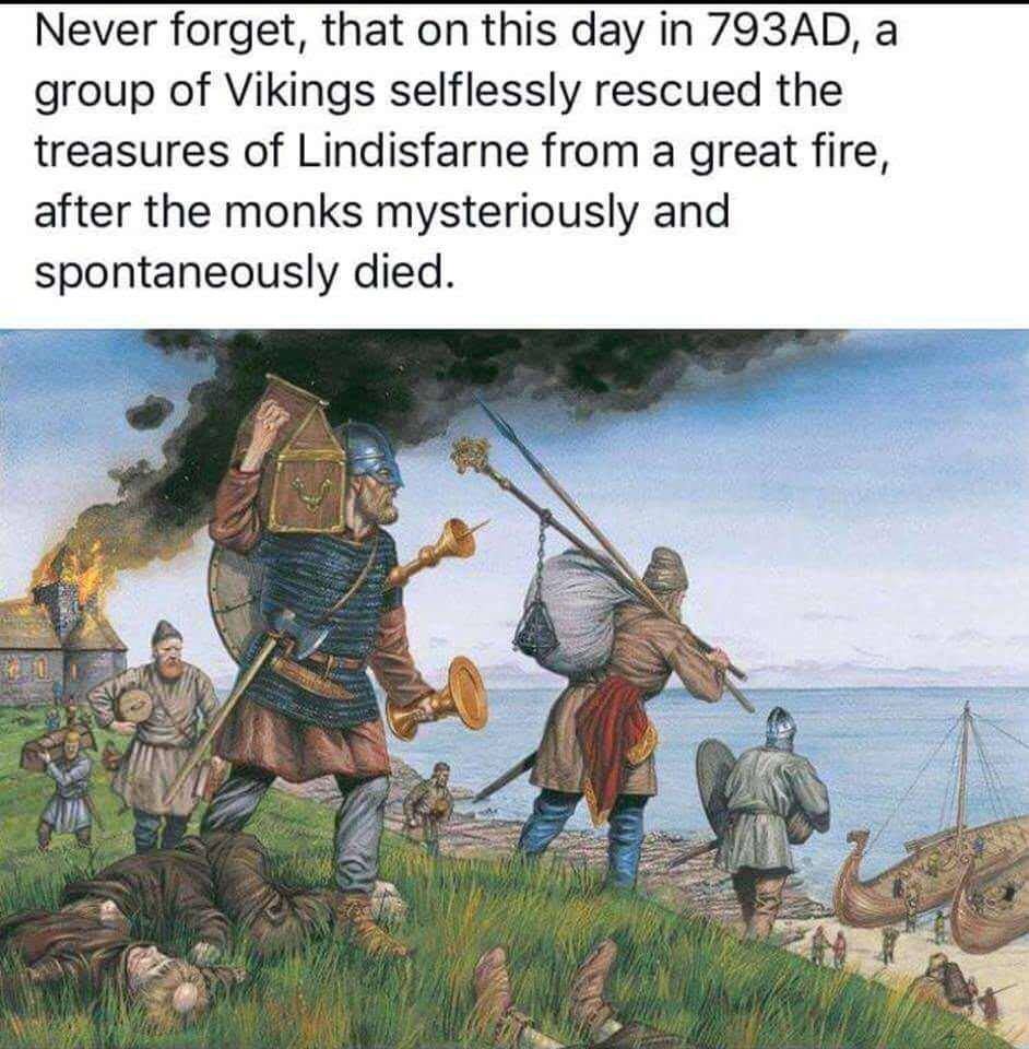 Vikings doing the Lorde's work circa 793AD