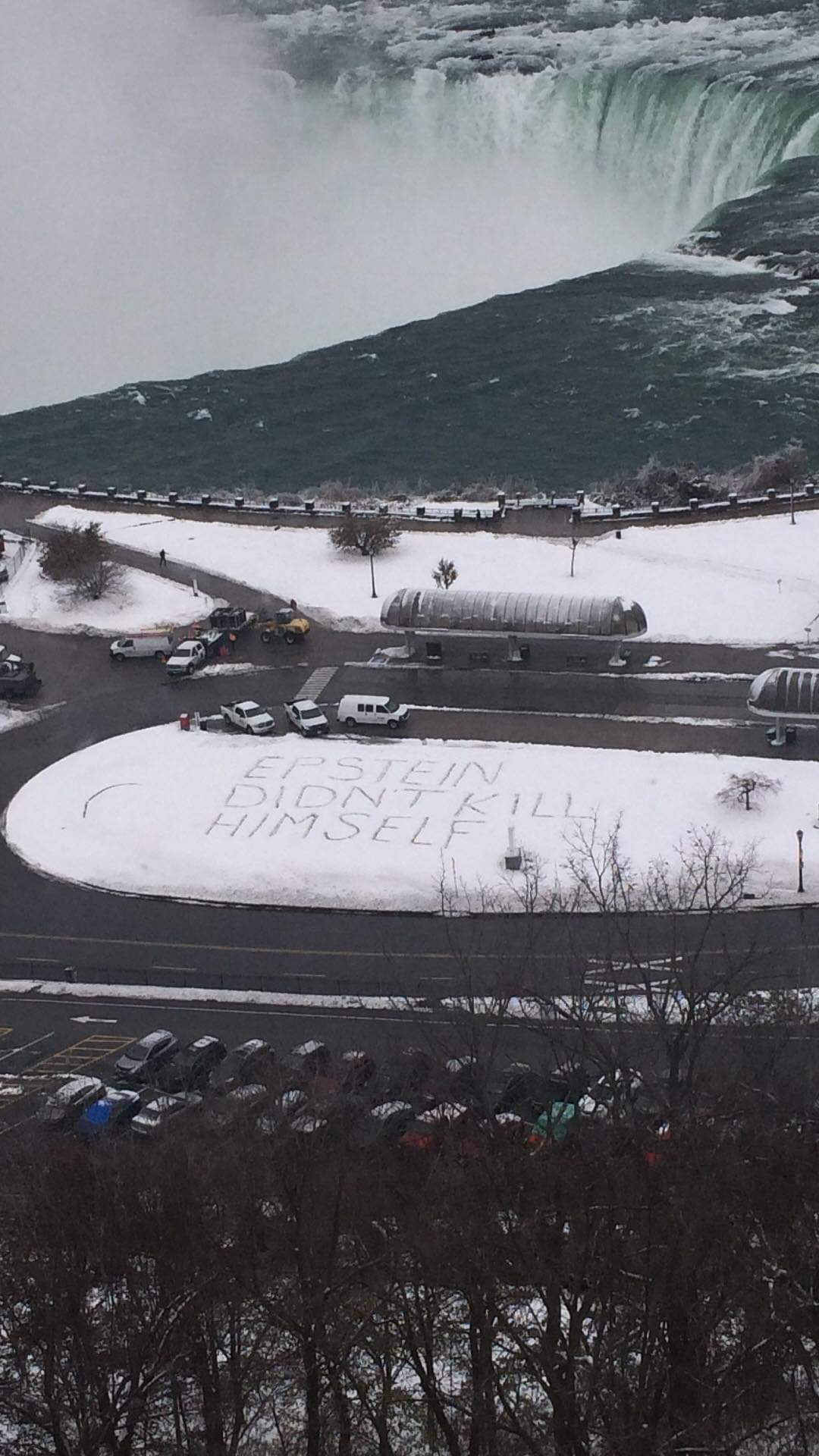 Written in the snow at Niagara Falls, Canada, circa 2020.