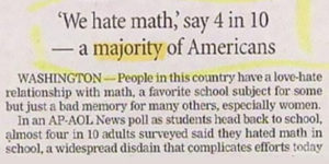 10/4ths of people dislike maths.