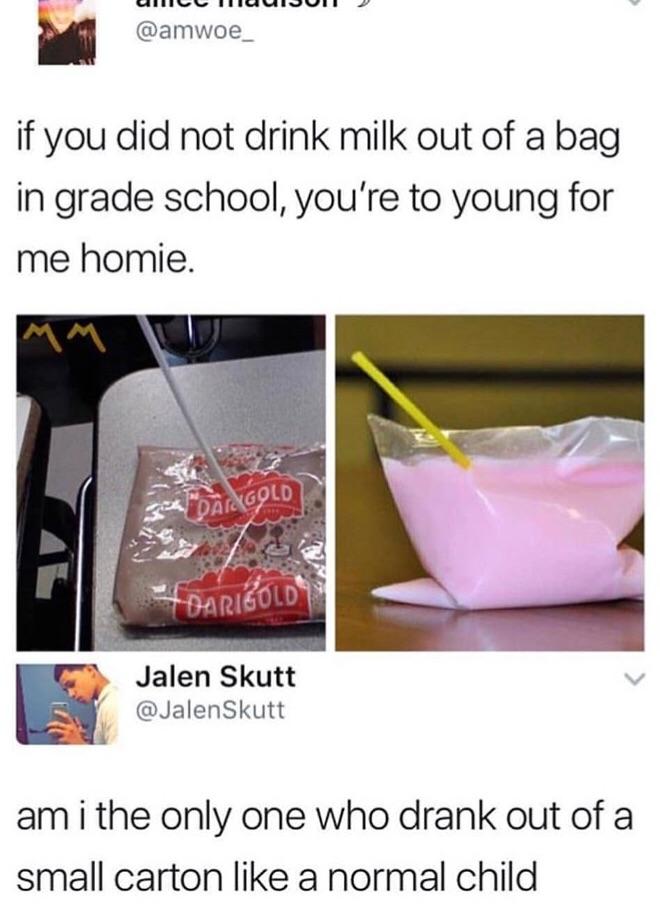 Who drinks it out of a bag??