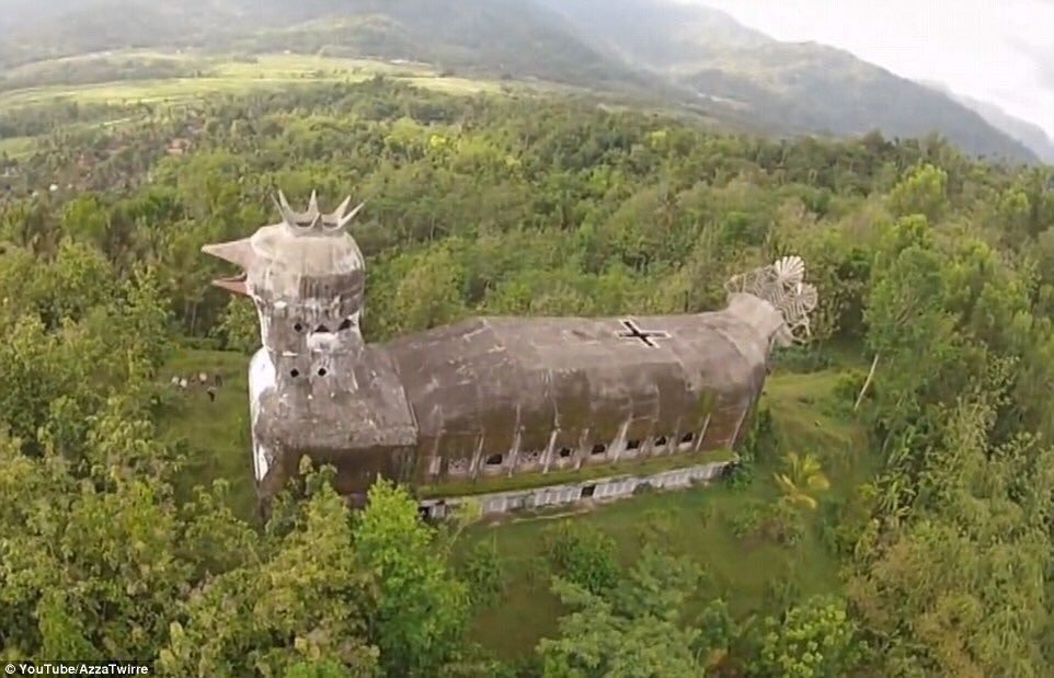 The Chicken Church built in the Indonesian jungle by a man who had a vision from god.