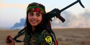 Female Kurdish Soldier on the frontlines in Syria.