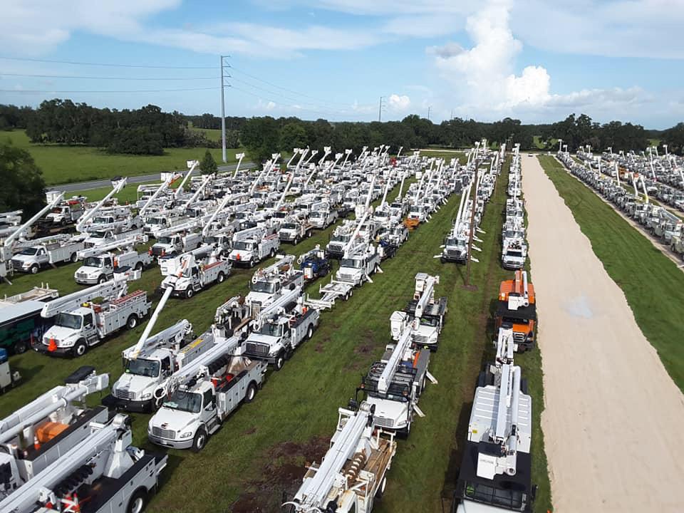 Linemen waiting to go full offense during hurricane season...