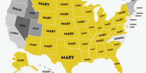 Most common girl’s name from 1960-2012.