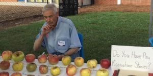 This man’s collection of lost apples.