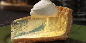This slice of lemon pie is transparent