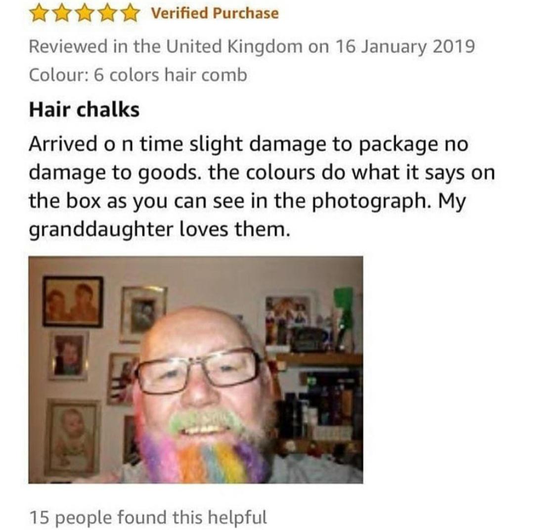 Hair chalk checks out.