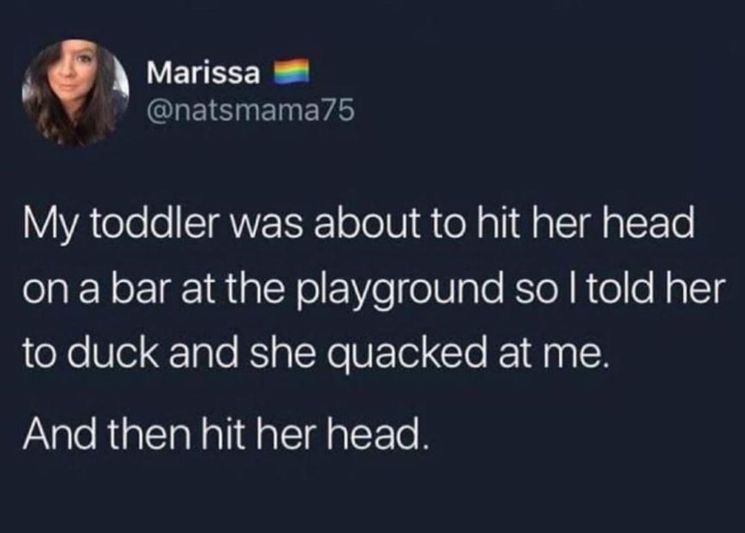 duck was clearly the wrong word to use