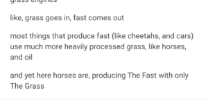 the fast with only the grass