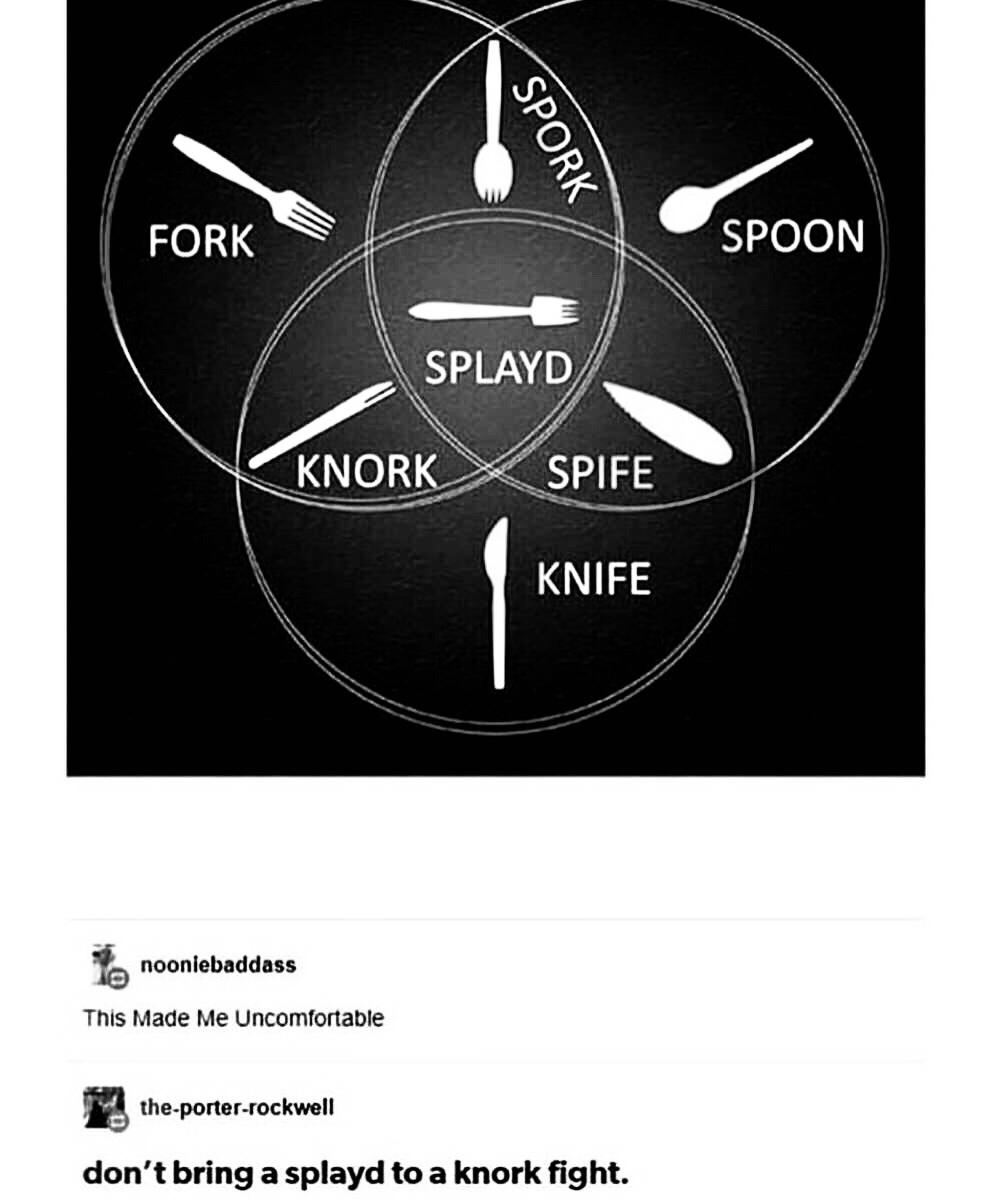 don't bring a splayd to a knork fight