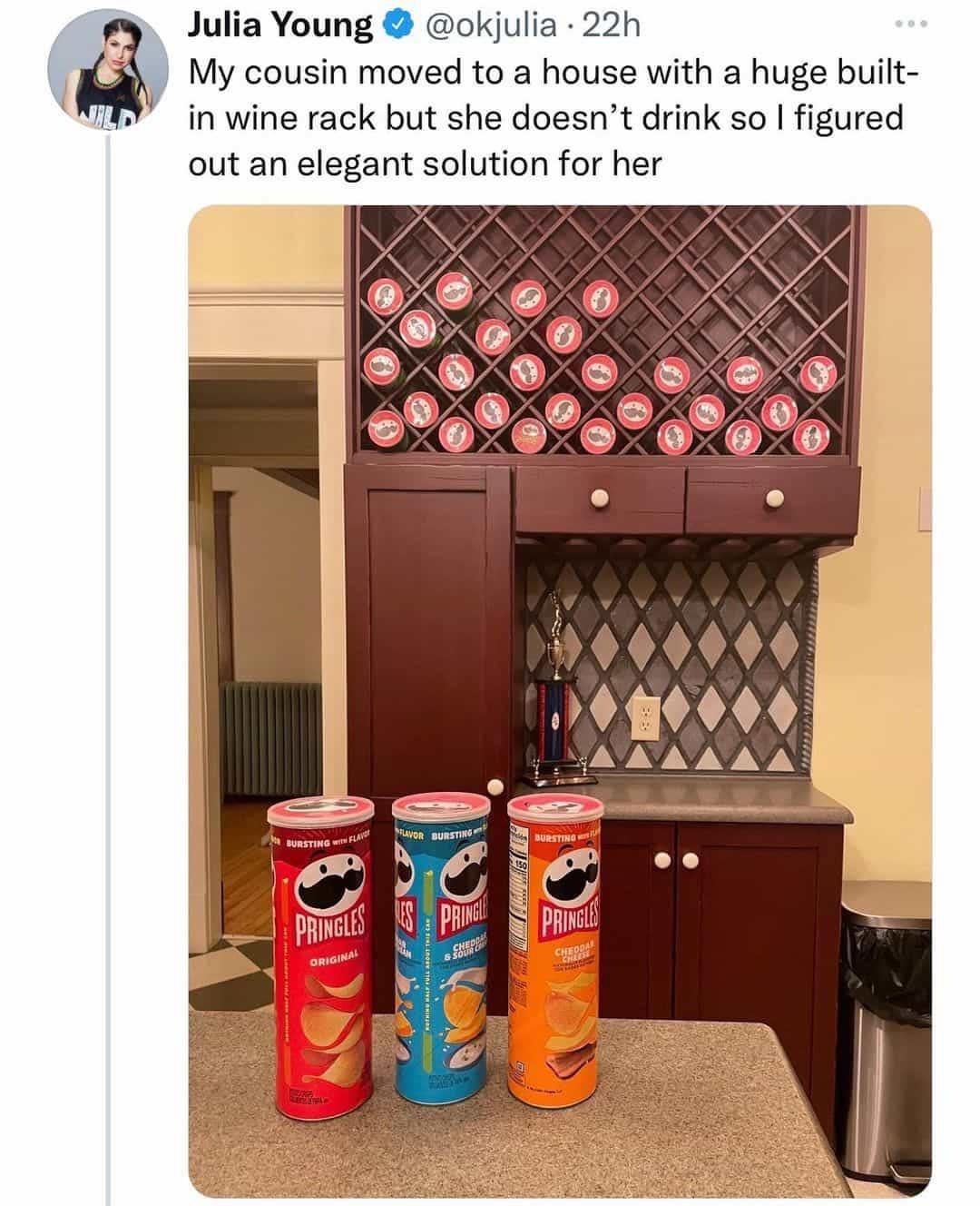 built in pringles rack