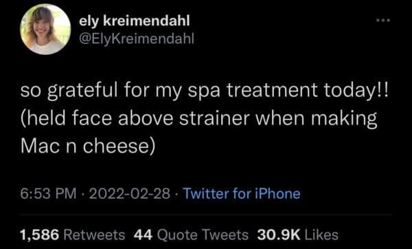 strained pasta facial