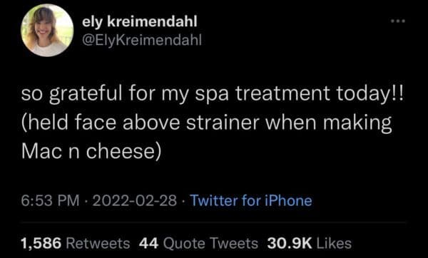 strained pasta facial
