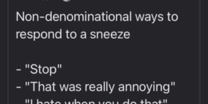 non-denominational sneeze response options