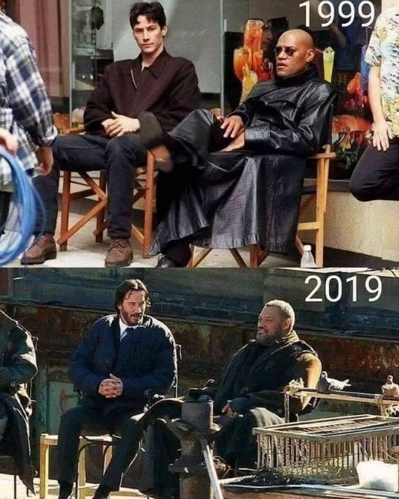 20 years for laurence fishburne. zero for keanu