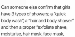 the three types of showers
