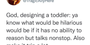god designing a toddler