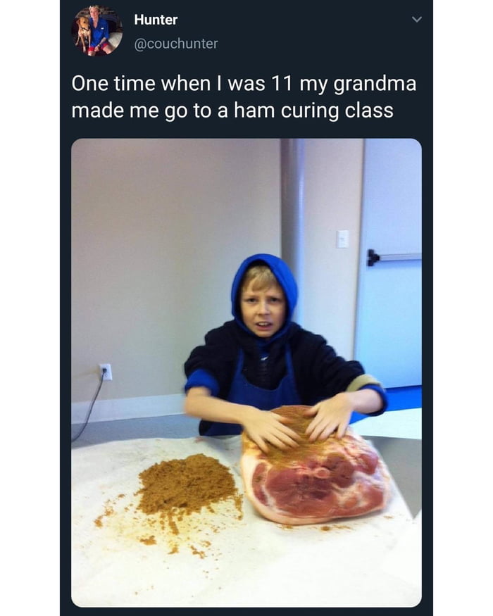 image of kid curing ham