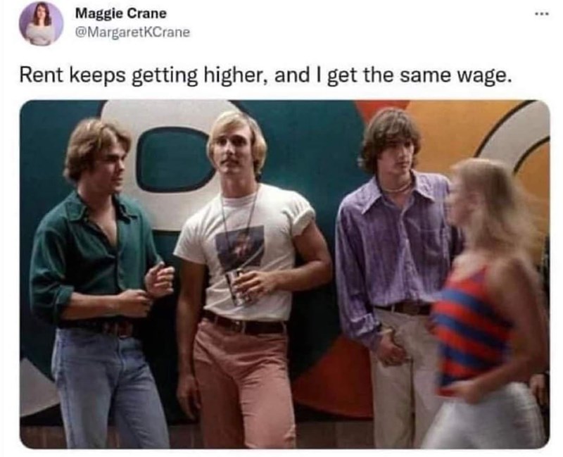 glory daze meme using age joke for a wage joke