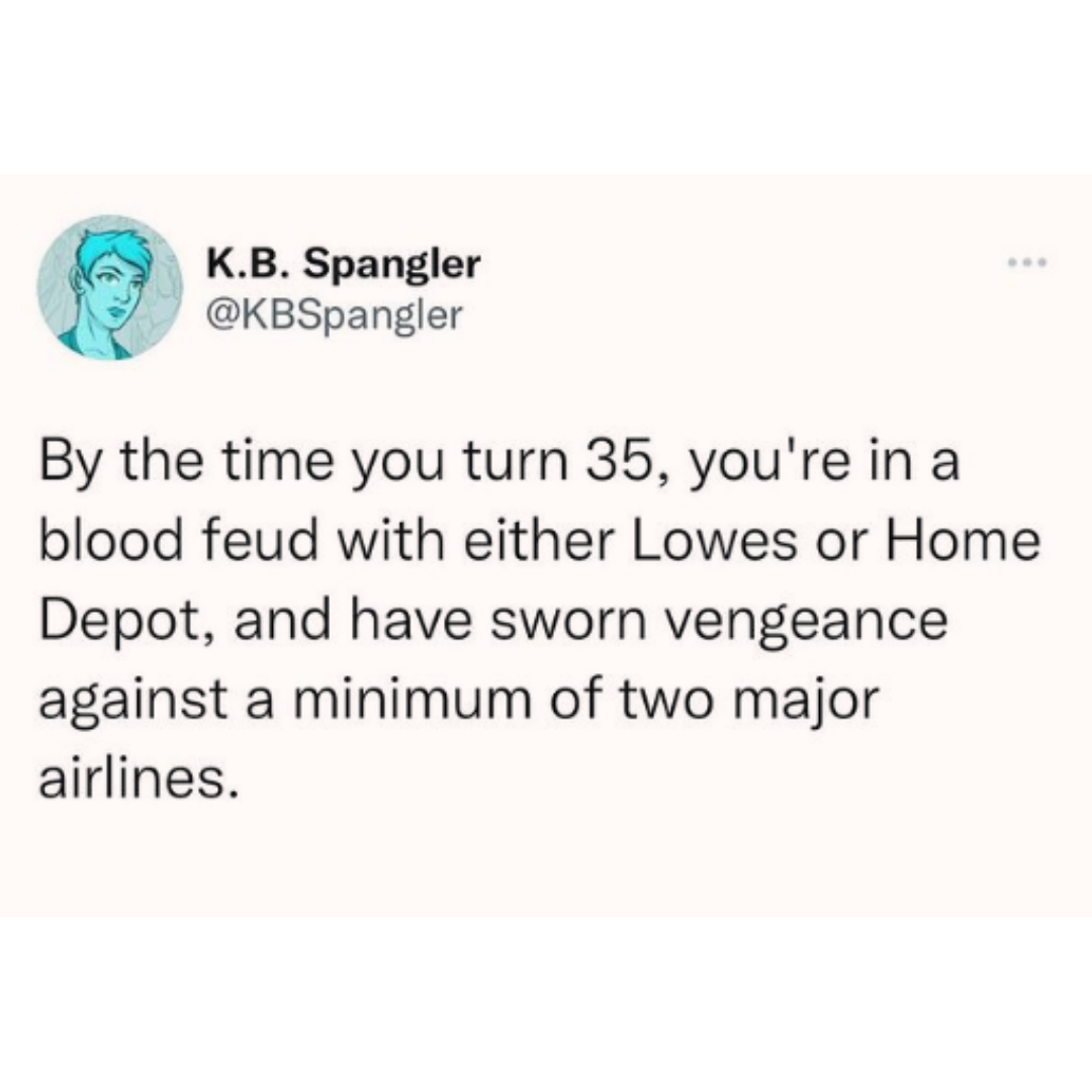 tweet about having to choose between home depot and lowes