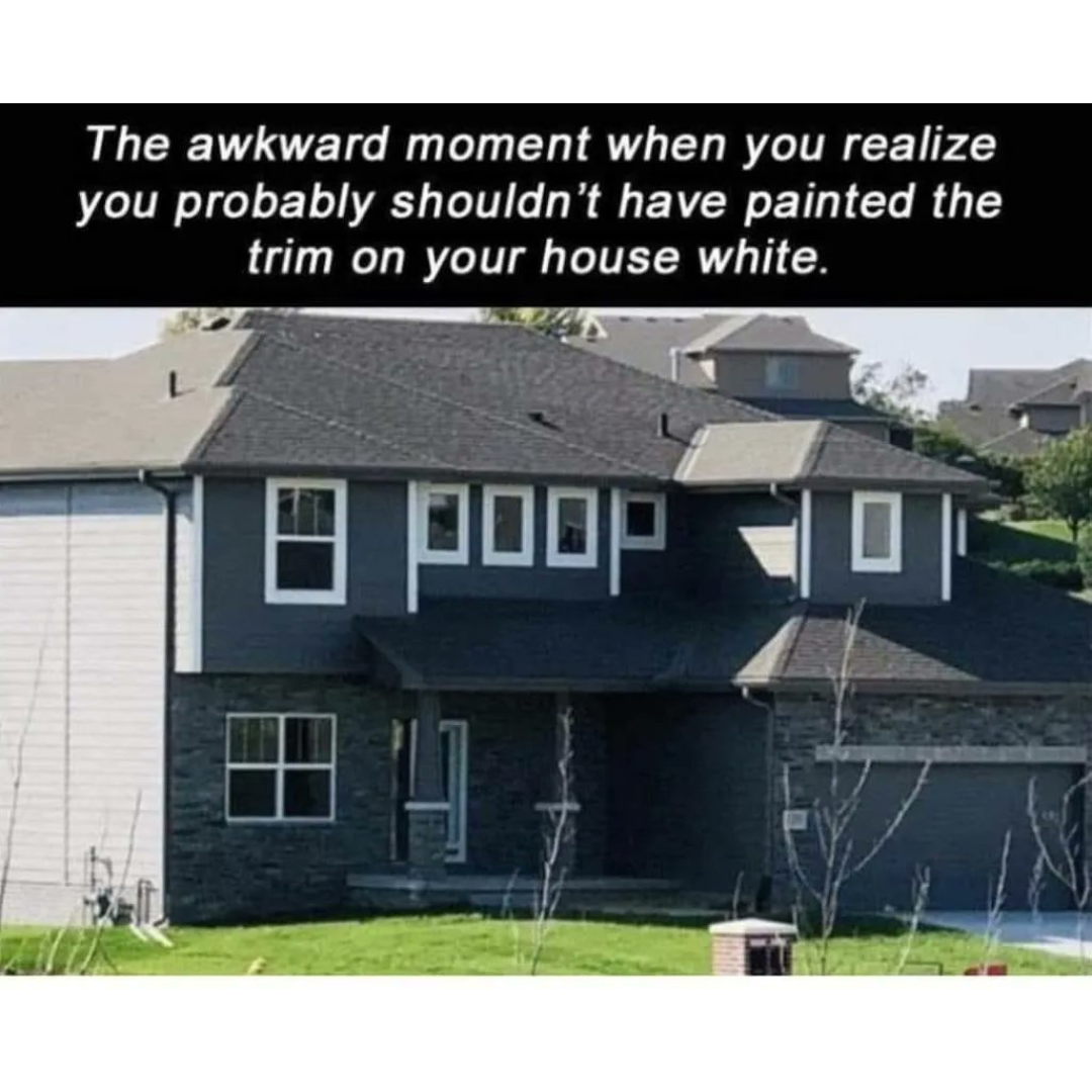 a house with windows that spell poop