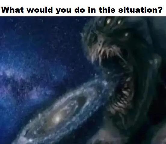 image of a space monster eating a galaxy