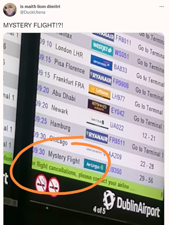 mystery flight image tweet