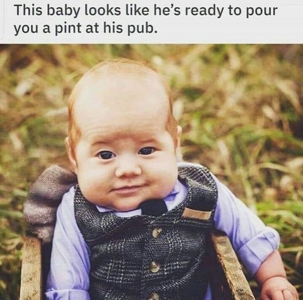 baby who looks like a bartender