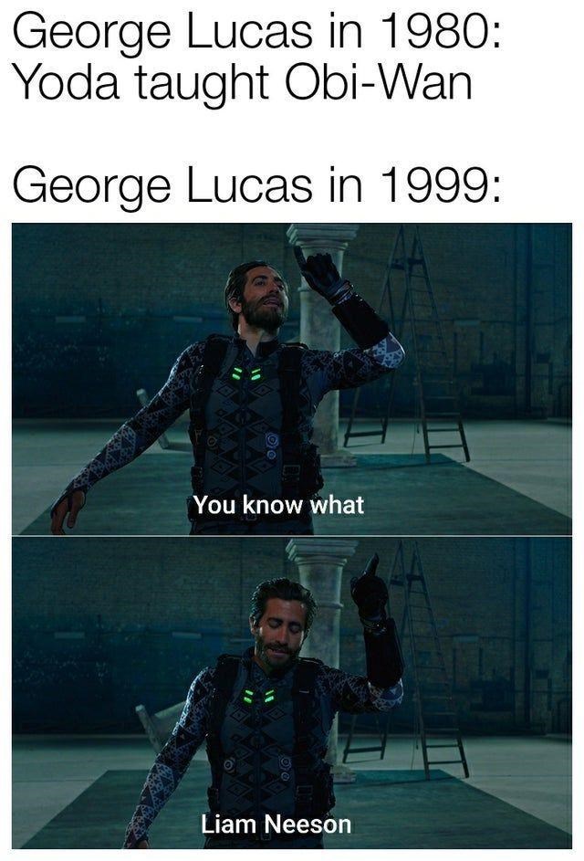 a meme about obi wan being trained in star wars
