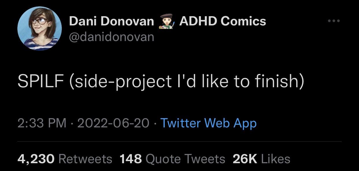 spilf stands for side project id like to finish