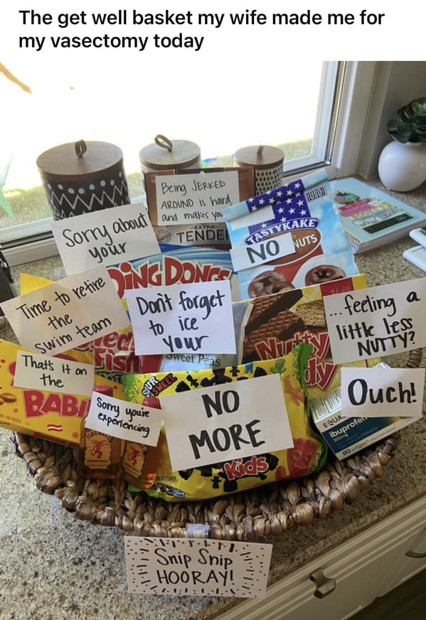 basket a wife made her husband after his vasectomy