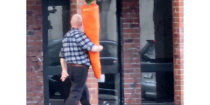 just a man walking his carrot