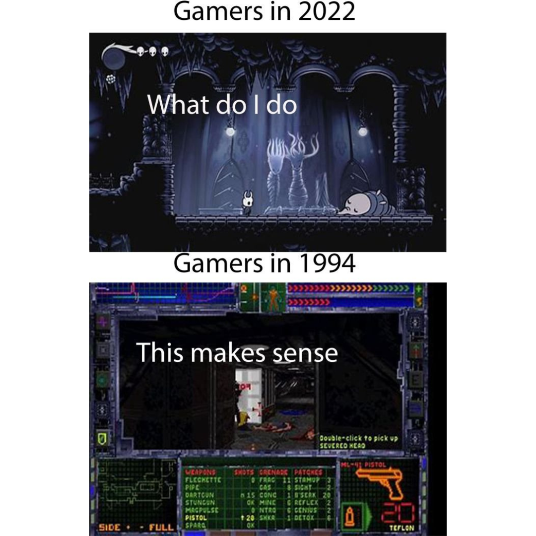 image comparing gamer attitudnes in the past and today
