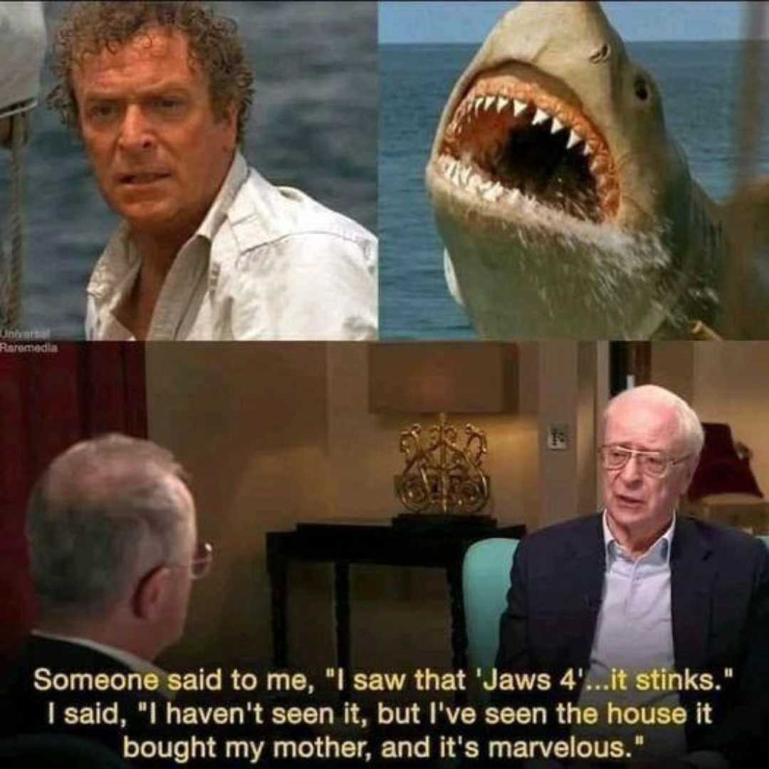 michael caine in an interview talking about the house jaws 4 bought his mom