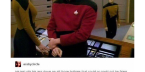 how many ships did riker accidentally fire missiles at using his butt?