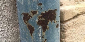 rusty map of the world
