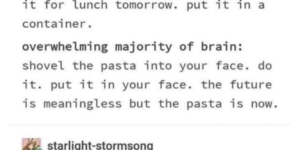 the pasta is now