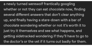 can werewolves eat chocolate?